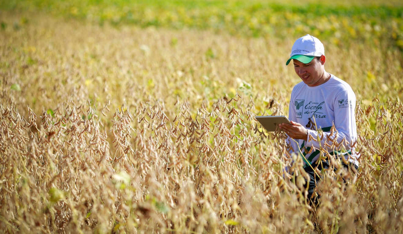 Imagem representa a utilização de tecnologia no agro