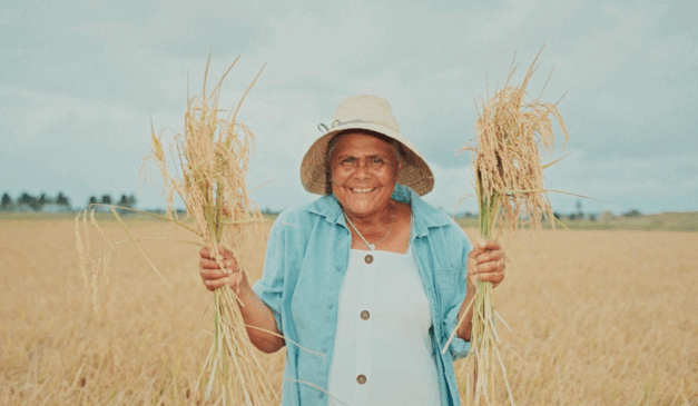A imagem representa agricultora familiar que integra o programa que protege os produtores de perdas por seca ou chuvas excessivas
