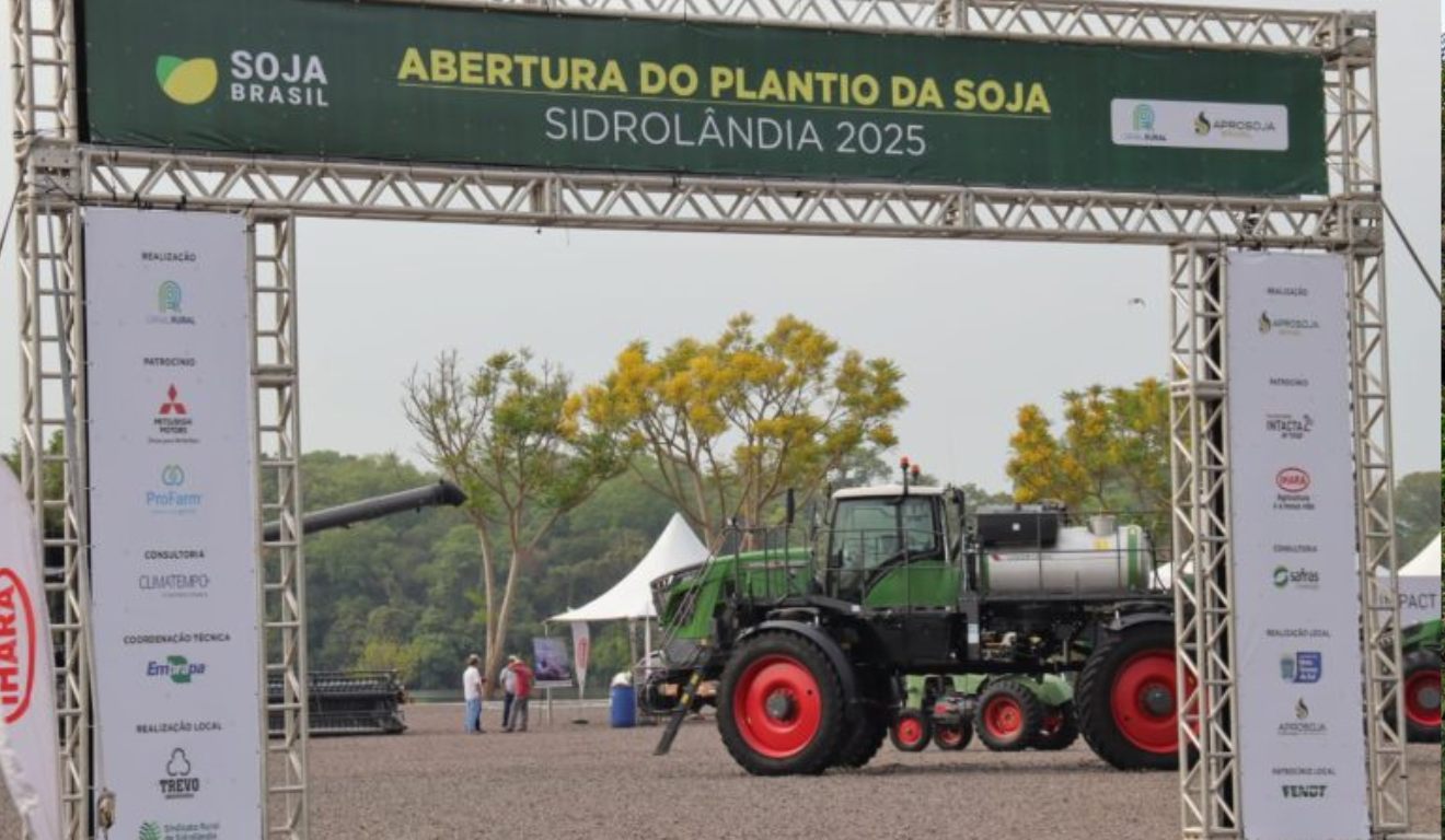 O Mato Grosso do Sul iniciou, na última sexta-feira (3), na Fazenda Recanto, em Sidrolândia, o plantio oficial da safra de soja 2025/26