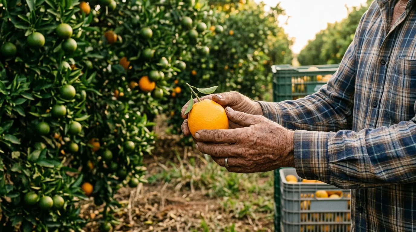 Caixa da laranja-pera fecha abril 56,1% abaixo do mesmo mês de 2025