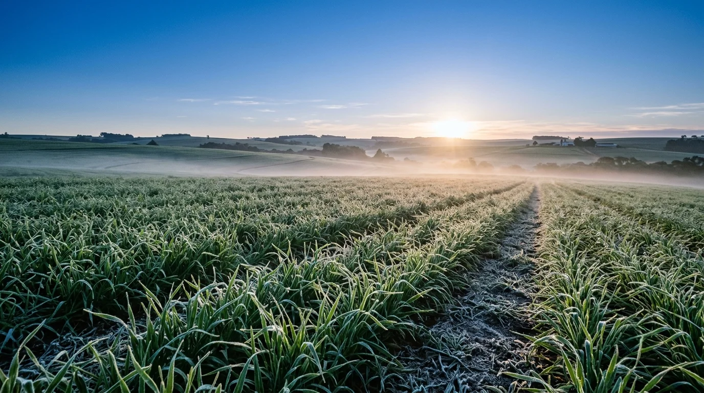 Massa de ar frio derruba mínimas a 8 °C e testa o trigo e a aveia no Sul