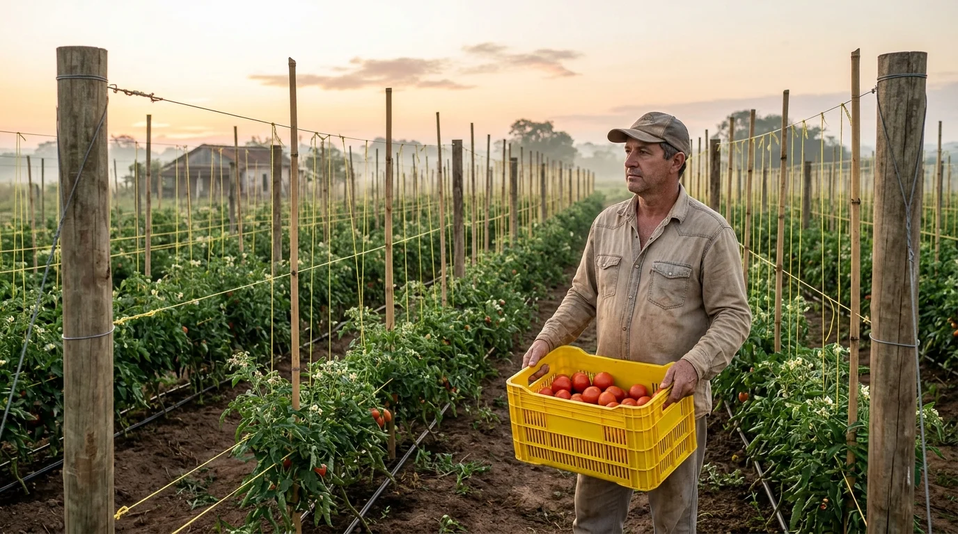 Produz bem e quebra mesmo assim: a conta que derruba o produtor de tomate e cebola