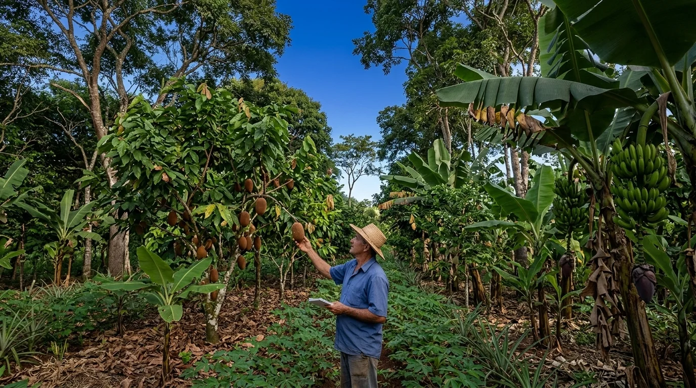 A mesma área que pagava uma safra agora paga quatro: a lógica do sistema agroflorestal que a Embrapa leva ao campo